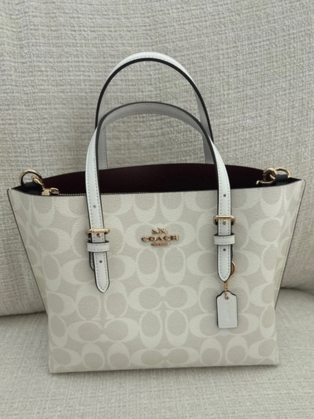Coach Mollie Tote 25 Bag In Signature Canvas White Chalk C4250